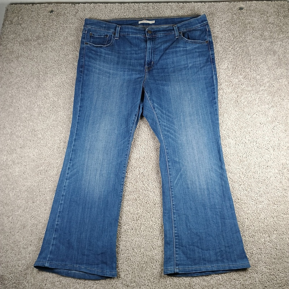 Levi's 726 High Rise Flare Jeans Women Plus Size 18W M Medium Wash Blue Denim...
